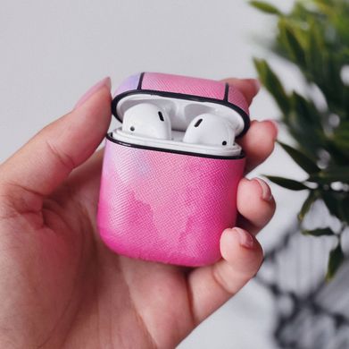 Чохол Leather Watercolor Case для AirPods 1 | 2 Red/White