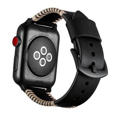 Ремінець Leather Straps для Apple Watch 38 | 40 | 41 mm Black купити