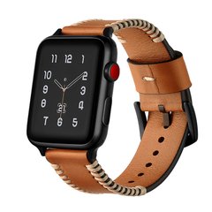 Ремешок Leather Straps для Apple Watch 42 | 44 | 45 | 49 mm Brown купить