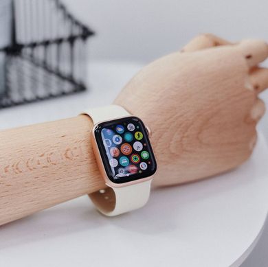 Ремінець Silicone Sport Band для Apple Watch 42mm | 44mm | 45mm | 49mm Pink Sand розмір S купити