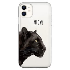Чохол прозорий Print Meow для iPhone 11 Pantera Black купити