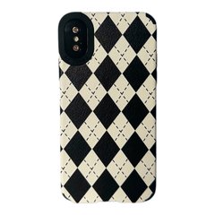 Чехол Ribbed Case для iPhone XR Rhombus Biege/Black купить