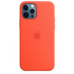 Чохол Silicone Case Full OEM+MagSafe для iPhone 12 | 12 PRO Electric Orange купити