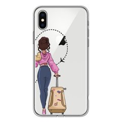 Чохол прозорий Print для iPhone X | XS Adventure Girls Beige Bag купити