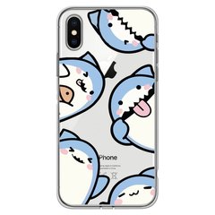 Чехол прозрачный Print Shark для iPhone XS MAX Shark More купить