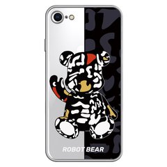 Чехол прозрачный Print Robot Bear для iPhone 7 | 8 | SE 2 | SE 3 Black купить