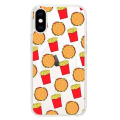 Чохол прозорий Print FOOD with MagSafe для iPhone XS MAX Burger and French fries купити
