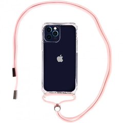 Чохол Crossbody Transparent на шнурку для iPhone 14 PRO Pink Sand