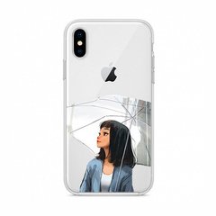 Чохол прозорий Print AUTUMN для iPhone XS MAX Girl White Umbrella купити