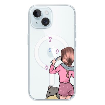 Чохол прозорий Print Home Girls with MagSafe для iPhone 13 MINI Pink - ash-mobile.com.ua - фото 1