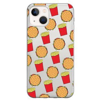 Чохол прозорий Print FOOD для iPhone 14 Plus Burger and French fries - ash-mobile.com.ua - фото 1