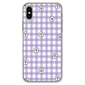 Чехол прозрачный Print Flower Color для iPhone X | XS Flower Purple - ash-mobile.com.ua - фото 1
