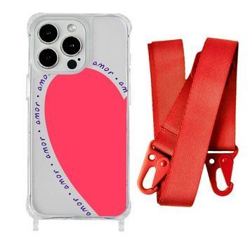 Чохол прозорий з ремінцем Print Mood swings для iPhone 11 PRO MAX Heart Amor/Red - ash-mobile.com.ua - фото 1