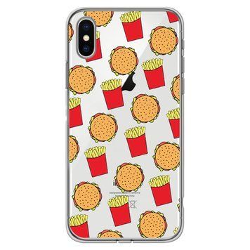 Чохол прозорий Print FOOD для iPhone X | XS Burger and French fries - ash-mobile.com.ua - фото 1
