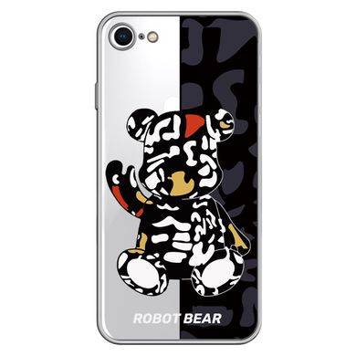 Чехол прозрачный Print Robot Bear для iPhone 7 | 8 | SE 2 | SE 3 Black купить