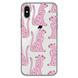 Чохол прозорий Print Meow для iPhone X | XS Leopard Pink купити