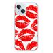 Чехол прозрачный Print Love Kiss with MagSafe для iPhone 13 MINI Lips