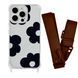 Чохол прозорий з ремінцем Print Flower Color для iPhone 11 PRO MAX Black/Brown