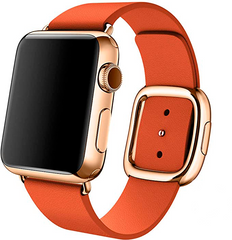 Ремешок Modern Buckle Leather для Apple Watch 42/44/45/49 mm Orange/Gold купить