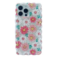 Чехол Wavy Flower Case для iPhone 15 Pink