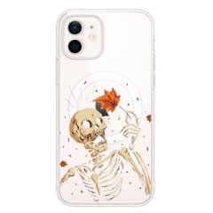 Чехол прозрачный Print Halloween with MagSafe для iPhone 12 MINI Skeleton купить