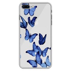 Чохол прозорий Print Butterfly для iPhone 7 Plus | 8 Plus Blue купити