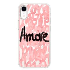 Чехол прозрачный Print Amore with MagSafe для iPhone XR Pink купить