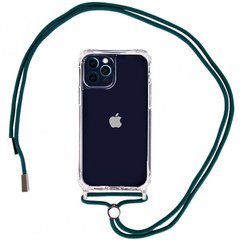 Чохол Crossbody Transparent на шнурку для iPhone 14 PRO Forest Green