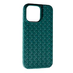 Чохол Leather Weaving для iPhone 14 Plus Forest Green