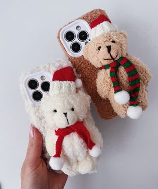 Чохол 3D Bear Plush Case для iPhone XS MAX White купити
