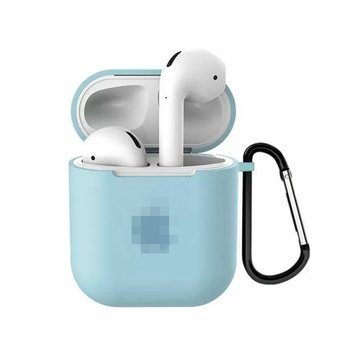 Чохол (яблуко) для AirPods 1 | 2 Sky Blue - ash-mobile.com.ua - фото 1