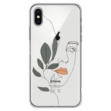 Чехол прозрачный Print Leaves для iPhone XS MAX Face - ash-mobile.com.ua - фото 1