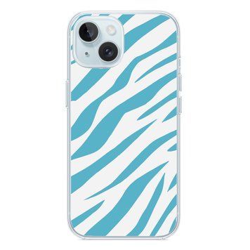 Чохол прозорий Print Animal Blue with MagSafe для iPhone 15 Zebra - ash-mobile.com.ua - фото 1
