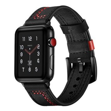 Ремешок Leather 7-Design для Apple Watch 42mm | 44mm | 45mm | 46mm | 49mm Black - ash-mobile.com.ua - фото 1