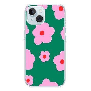 Чехол прозрачный Print Flower Color with MagSafe для iPhone 13 Flower Green - ash-mobile.com.ua - фото 1