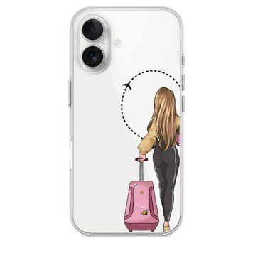 Чохол прозорий Print Adventure Girls для iPhone 16 Plus Pink Bag - ash-mobile.com.ua - фото 1