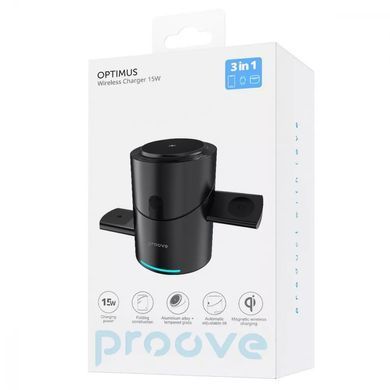 Бездротовий зарядний пристрій 3 в 1 Proove Optimus 15W Black - ash-mobile.com.ua - фото 5