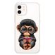 Чохол прозорий Print Animals with MagSafe для iPhone 12 | 12 PRO Monkey купити
