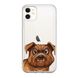 Чохол прозорий Print Dogs для iPhone 12 MINI Angry Dog Brown купити