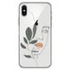 Чехол прозрачный Print Leaves для iPhone XS MAX Face купить