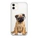 Чохол прозорий Print Dogs для iPhone 11 Glasses Pug купити