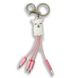 Кабель ASH Happy 3 in 1 USB (Micro-USB+Lightning+Type-C) Lamb Pink купити