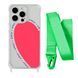 Чехол прозрачный с ремешком Print Mood swings для iPhone X | XS Heart Amor/Lime Green