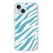 Чехол прозрачный Print Animal Blue with MagSafe для iPhone 15 Zebra - ash-mobile.com.ua - фото 1
