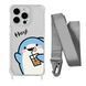 Чехол прозрачный с ремешком Print Shark для iPhone 13 PRO MAX Shark Cocktail/Silver