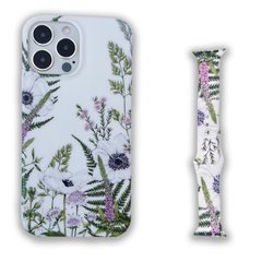 Комплект Beautiful Flowers для iPhone 11 PRO + Ремінець для Apple Watch 38/40/41 mm Лаванда