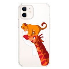 Чохол прозорий Print Lion King with MagSafe для iPhone 12 MINI Giraffe/Simba купити