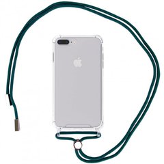 Чохол Crossbody Transparent на шнурку для iPhone 7 | 8 | SE 2 | SE 3 Forest Green купити