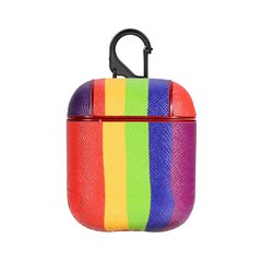 Чохол для Airpods 1|2 Leather Rainbow Case Red/Yellow