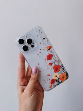 Чохол прозорий Print Flower для iPhone 16e | 17e Red - ash-mobile.com.ua - фото 7